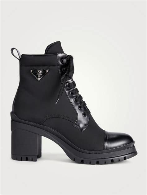 prada combat lace up boots|nylon prada boots women.